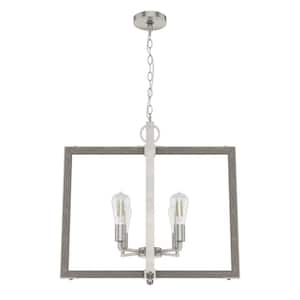 Woodburn 4-Light Brushed Nickel Lantern Pendant Light