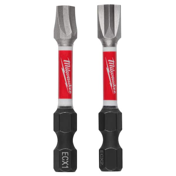 Milwaukee 2 in. SHOCKWAVE Impact Duty ECX Power Bit #1 and #2
