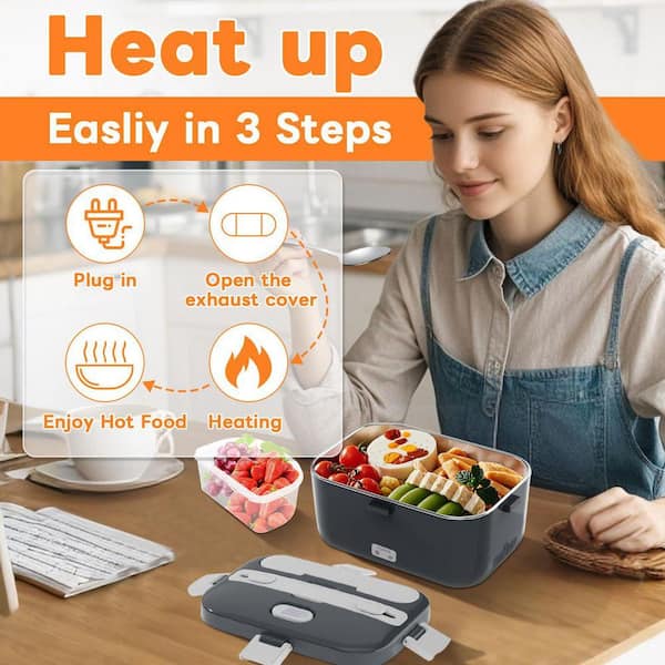 Lynzavix Electric Lunch Box Food Warmer, 100W Portable Heated