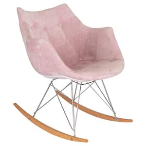 Willow Pink Velvet Rocking Chair