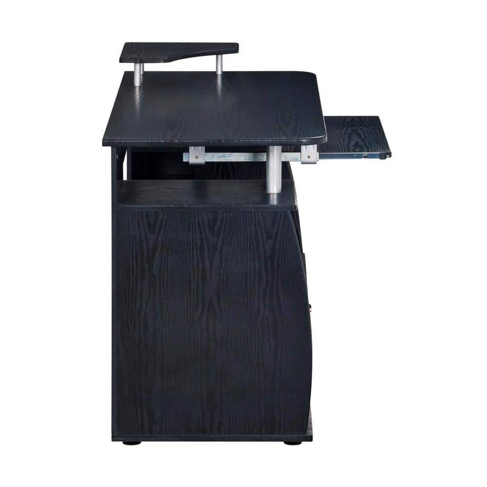 Espresso Finish Workstation Desk with Integrated Storage and Keyboard Tray