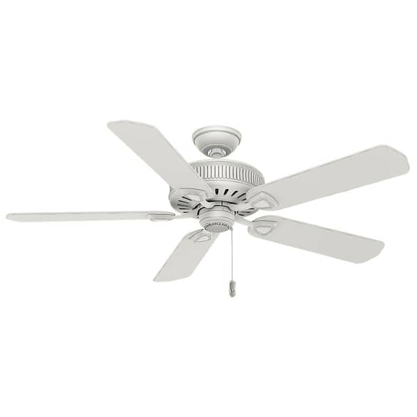 Ainsworth 54 in. Indoor Cottage White Ceiling Fan For Bedrooms