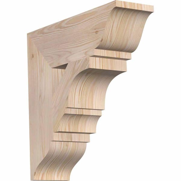 Ekena Millwork 5.5 in. x 20 in. x 20 in. Douglas Fir Balboa Traditional Smooth Bracket