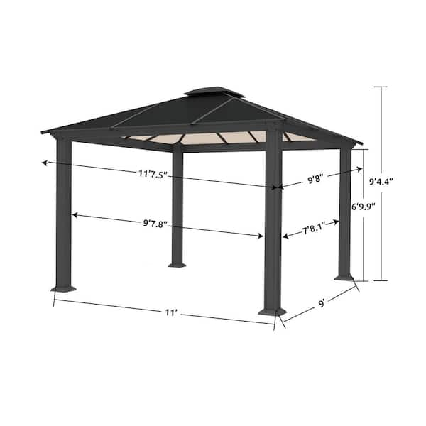 Paragon Outdoor Santa Monica 10 ft. x 12 ft. Aluminum Hard Top 