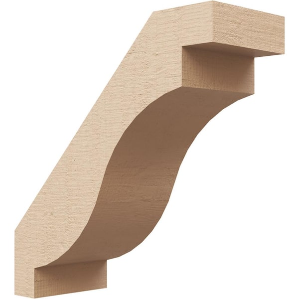 Ekena Millwork 3 in. x 8 in. x 8 in. Copenhagen Rough Cedar Woodgrain Timberthane Polyurethane Knee Brace, Primed