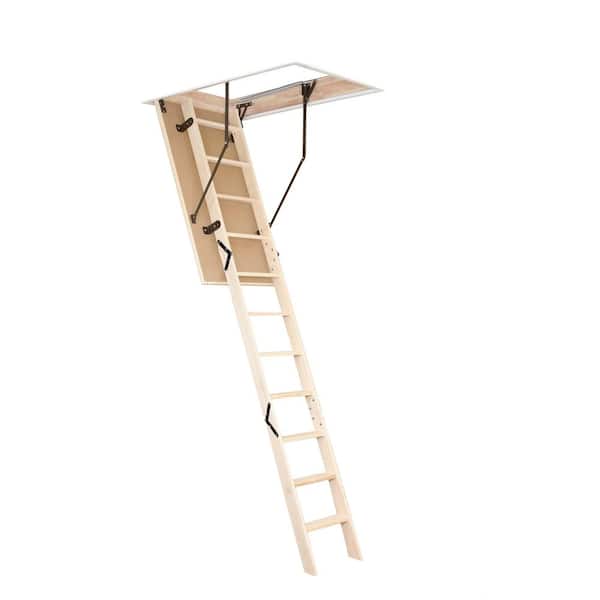 EASY STEP 8 ft.-9.18 ft. 25 in. x 54 in. Insulated Wooden Ladder Attic Ladder, 330 lbs. Load Capacity
