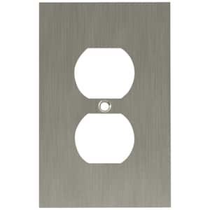 Brushed Nickel 1-Gang Duplex Outlet Wall Plate (1-Pack)