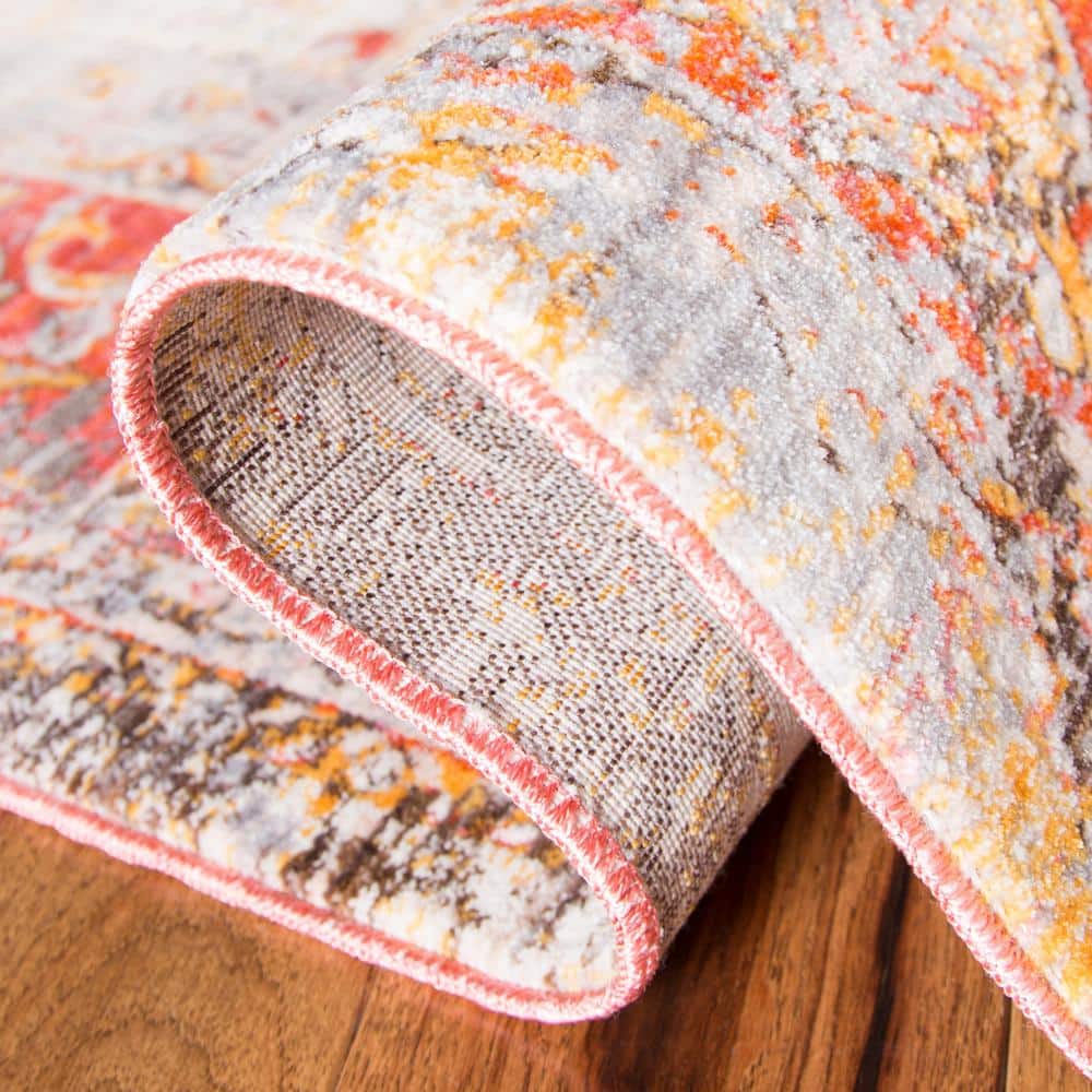 Elysian Saffron & Cream 2'2" x 6' Runner Synthetic Rug