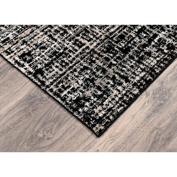 Rumba Black/Earth Tone 12 ft. x 12 ft. Plush Modern Abstract Square Area Rug
