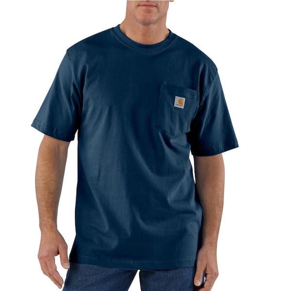 T-Shirt K87-NVY The Depot Short-Sleeve Navy Large - Home Men\'s Cotton Carhartt X Regular
