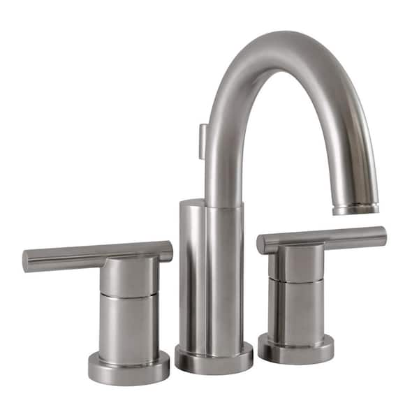 Design House Geneva 4 in. Centerset 2-Handle Bathroom Faucet in Satin Nickel