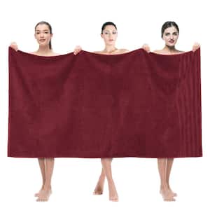 35 x 70 in. 100% Turkish Cotton Bath Towel Sheets, Burgundy Red