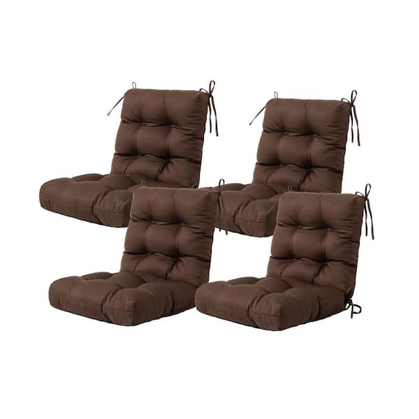 ARTPLAN Seat/Back Outdoor Chair Cushion Patio Cushion Tie Tufted Replacement for Patio Furniture 20 in. x20 in. x4 in. ,Set Of 4