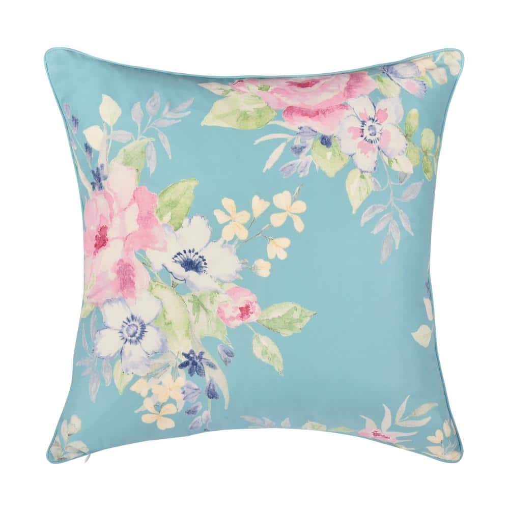 Colorful Floral Euro Sham in Plush Polyester