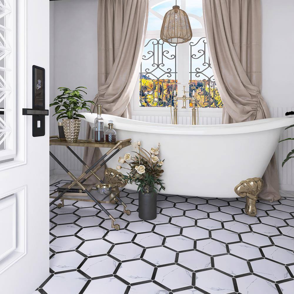 Graphite Gray Hexagon Matte Porcelain Wall & Floor Tile