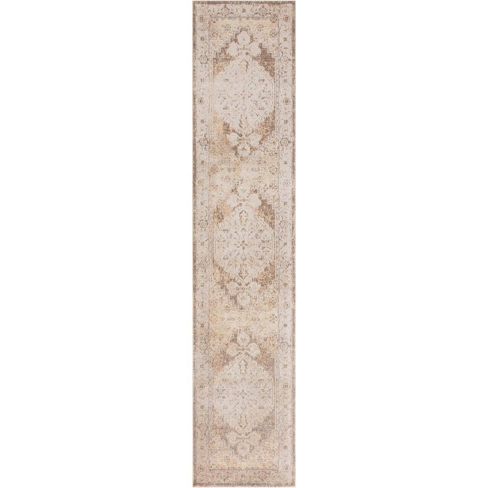 Astra Machine Washable Beige 2 ft. x 8 ft. Center medallion Traditional Runner Area Rug price history on PriceWatchPro