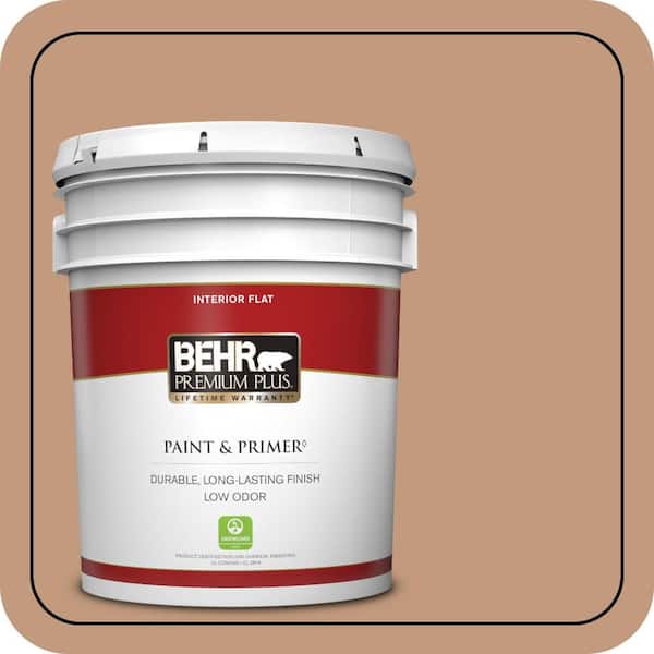 BEHR PREMIUM PLUS 5 gal. #PPU3-12 Egyptian Pyramid Flat Low Odor Interior Paint & Primer