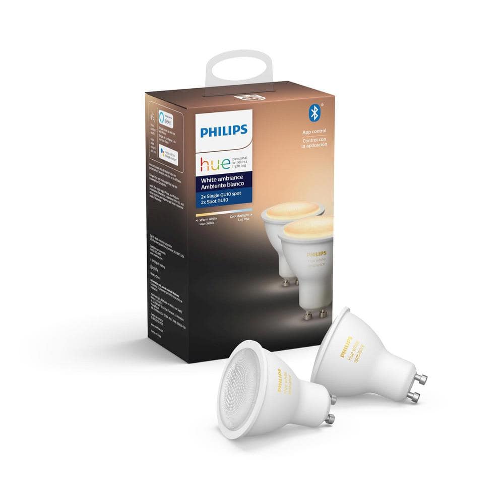 Prædiken Perle Smil Philips:Philips Hue White Ambiance MR16 LED 40W Equivalent Dimmable Smart  Light Bulb with Bluetooth (2 Pack) 542407 - The Home Depot