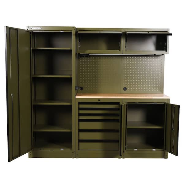 Husky 80.2 in. W x 75 in. H x 19.2 in. D Steel 8-Piece Garage