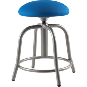 18 in. - 25 in., 3 in. Fabric Padded Cobalt Blue Seat, Grey Frame Height Adjustable Designer Stool