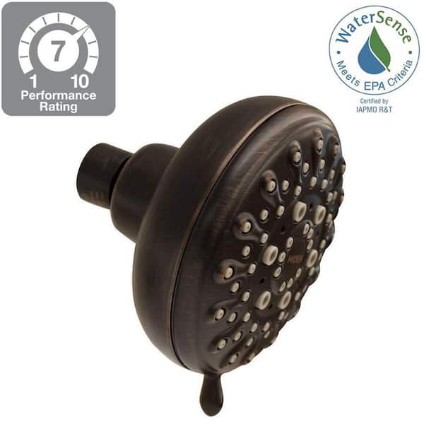 Banbury 5-Spray 4 in. Single Wall Mount Fixed Shower Head in Mediterranean Bronze