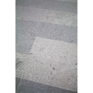 Brushed Lady Gray 2 in. x 8 in. x 8 mm Marble Floor and Wall Tile