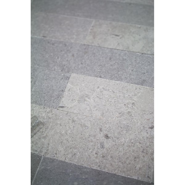 Ivy Hill Tile Brushed Lady Gray 2 in. x 8 in. x 8 mm Marble Floor and Wall Tile
