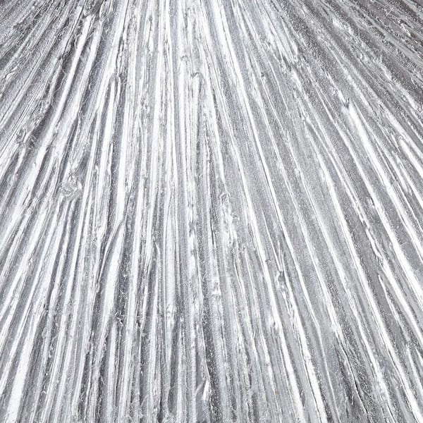 Contemporary Sunburst Unframed Silver Hand Painted Dimensional