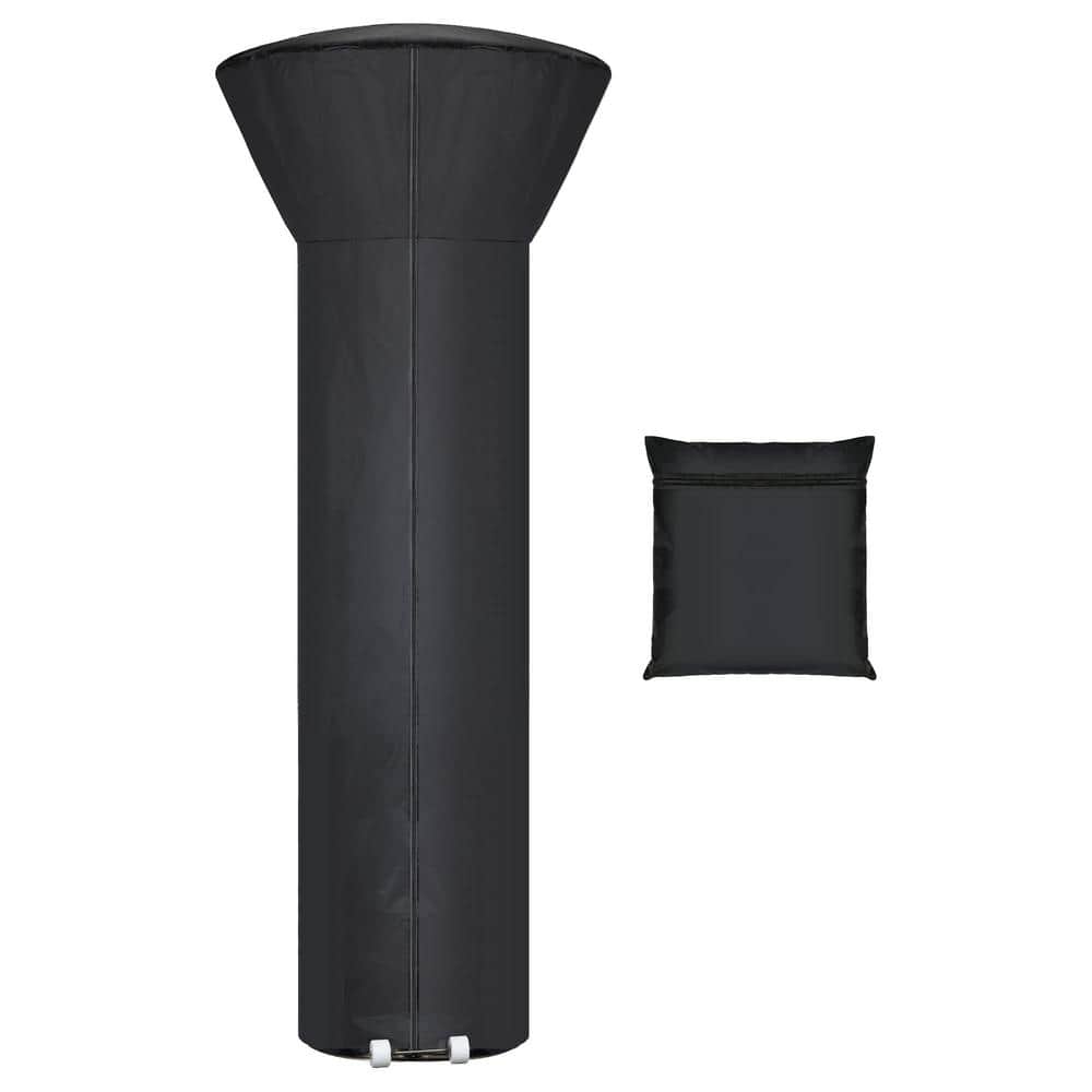 Premium Material 87 in. x 33 in. x 19 in. Black Fabric Patio Heater Cover w
