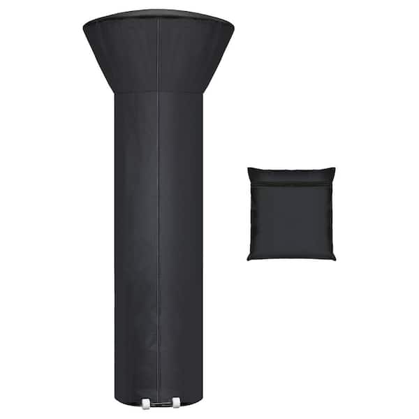 Unbranded Premium Material 87 in. x 33 in. x 19 in. Black Fabric Patio Heater Cover with Zipper