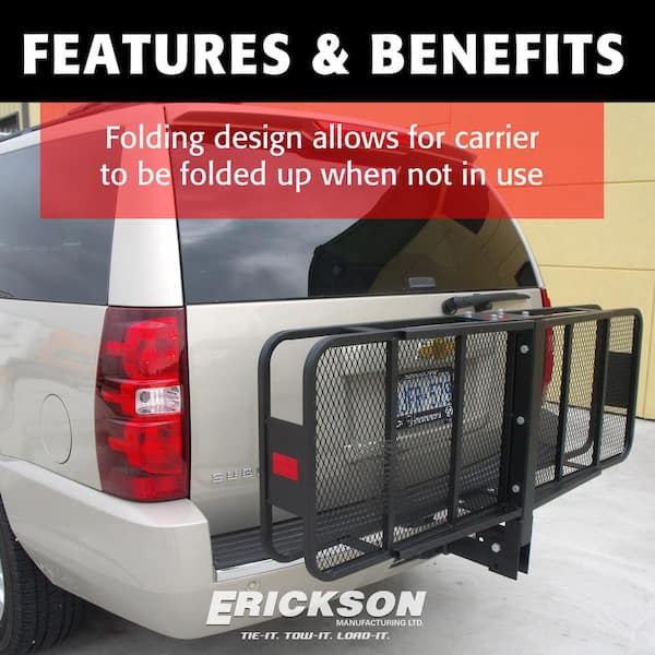 Erickson 07495 500 lb. Capacity 60 in. x 20 in. Steel Hitch Cargo Carrier for 2 in. Receiver - 2