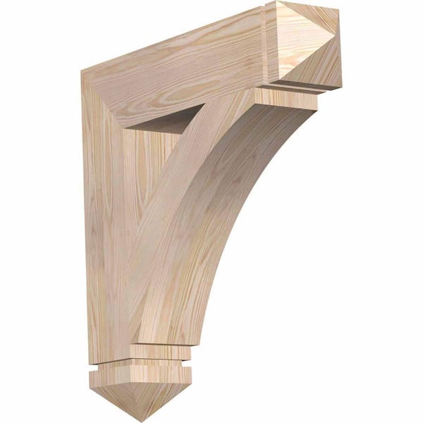 Ekena Millwork 5.5 in. x 28 in. x 28 in. Douglas Fir Thorton Arts and Crafts Smooth Bracket