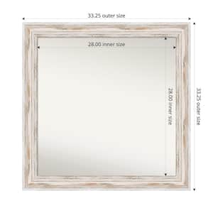 Alexandria Whitewash 33.25 in. x 33.25 in. Custom Non-Beveled Wood Framed Bathroom Vanity Wall Mirror