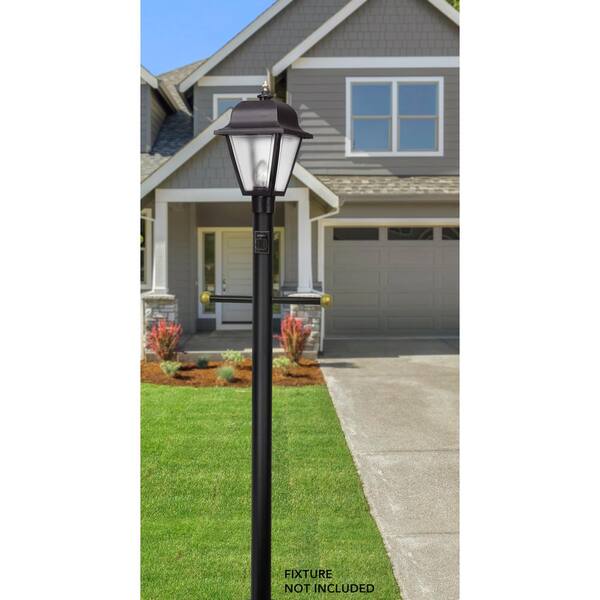 Solus 10 Ft Black Outdoor Direct, Patio Light Pole Home Depot