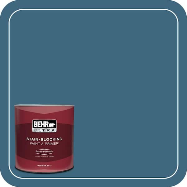 BEHR ULTRA 1 qt. #MQ5-61 Ocean Storm Extra Durable Flat Interior Paint & Primer