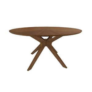 75 in. Brown Wood 4 Legs Dining Table (Seat of 4)