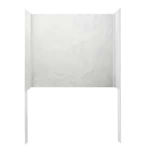 36 in. x 62 in. x 48 in. 7-Piece Easy Up Adhesive Alcove Tub Surround in Ice