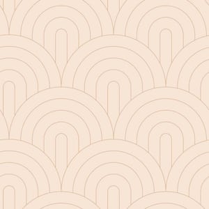 Lalique Pink Art Deco Motif Non-Pasted Matte Wallpaper Sample