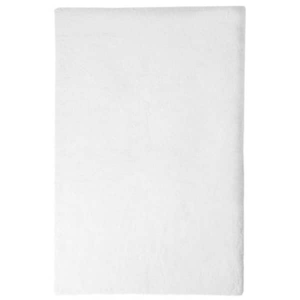 Mmlior White 5 ft. x 8 ft. Soft Faux Rabbit Fur Area Rug