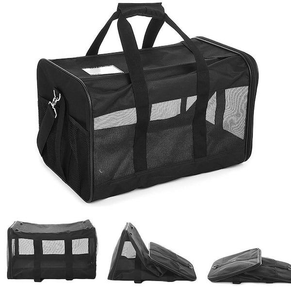 ATENGNES Foldable Breathable Cat and Dog Transport Bag Dog Carrier Flight Bag for Pets in the Car Plane or Train YD240141 The Home Depot