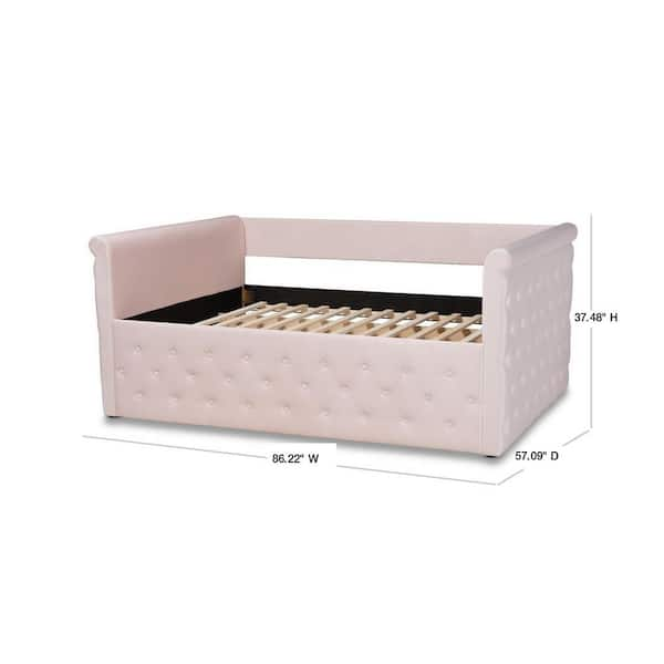 Baxton Studio Amaya Light Pink Full Daybed 155 9458 HD The Home