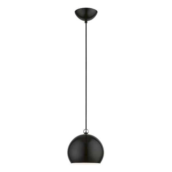 AVIANCE LIGHTING Hallshire 1-Light Shiny Black Island Globe Mini Pendant