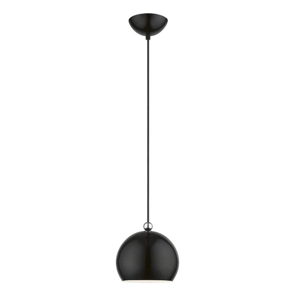 Livex Lighting Stockton 1-Light Shiny Black Island Globe Mini Pendant