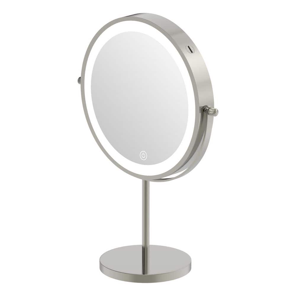 13.5L x 5.5W 1X/10X 3Color Lighting Dimmable Cosmetic with Touch Control 360°Rotation Vanity Mirror in Nickel price history on PriceWatchPro