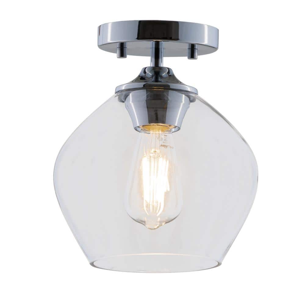 Ancona 1-Light Chrome Semi-Flush Mount with Clear Glass price history on PriceWatchPro
