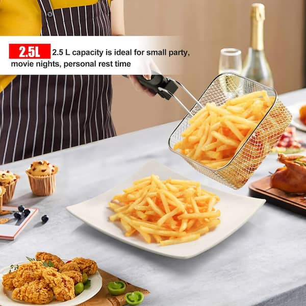 JEREMY CASS 2.5 qt. Black Electric Deep Fryer with Basket