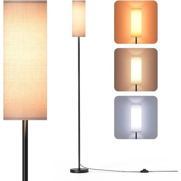 TOZING 67 in. Smart Black Modern 1 Light RGB LED Floor Lamp with