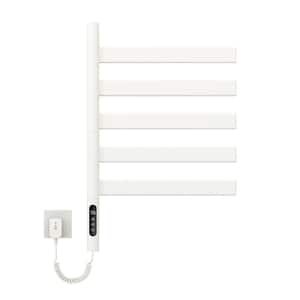 MOC 5 Bars Electric Plug-In Towel Warmer in White Single Rotatable Towel Rack