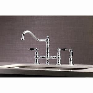 Duchess 2-Handle Bridge Kitchen Faucet with Side Sprayer in Polished Chrome