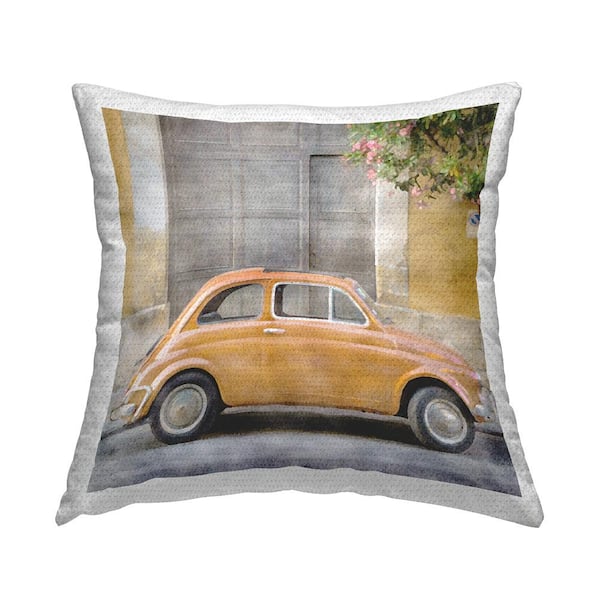 Stupell Industries Vintage Italian Bug Yellow Square Outdoor Throw Pillow